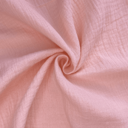Ткань Муслин Жатый, цвет Нежно-Розовый (на отрез)  в Черногорске