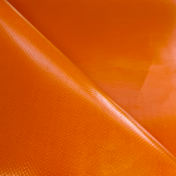 Ткань ПВХ 450 гр/м2, Оранжевый (Ширина 160см), на отрез  в Черногорске