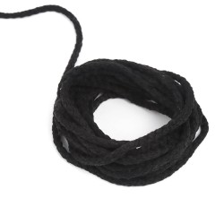 Шнур для одежды тип 2, цвет Чёрный (плетено-вязаный/полиэфир)  в Черногорске